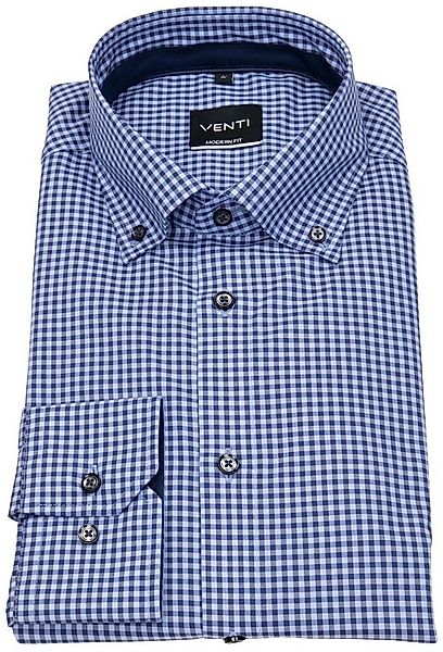 VENTI Karohemd Modern Fit leicht tailliert bügelfrei Button-Down-Kragen günstig online kaufen
