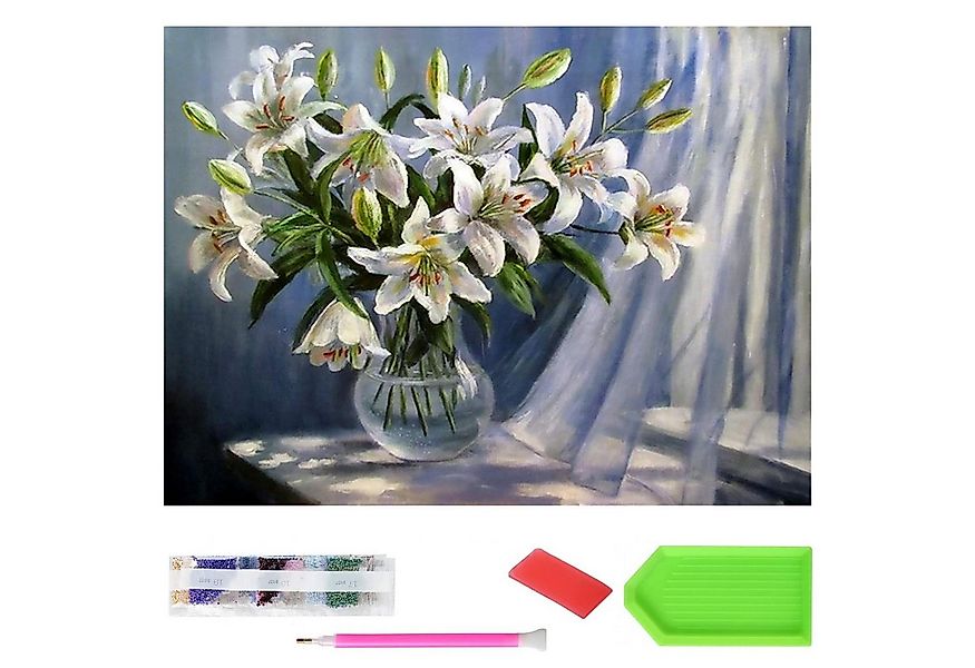 LA CUTE Malen nach Zahlen XXXL 5d Diamond Painting Blumenstrauß Vase Malen günstig online kaufen