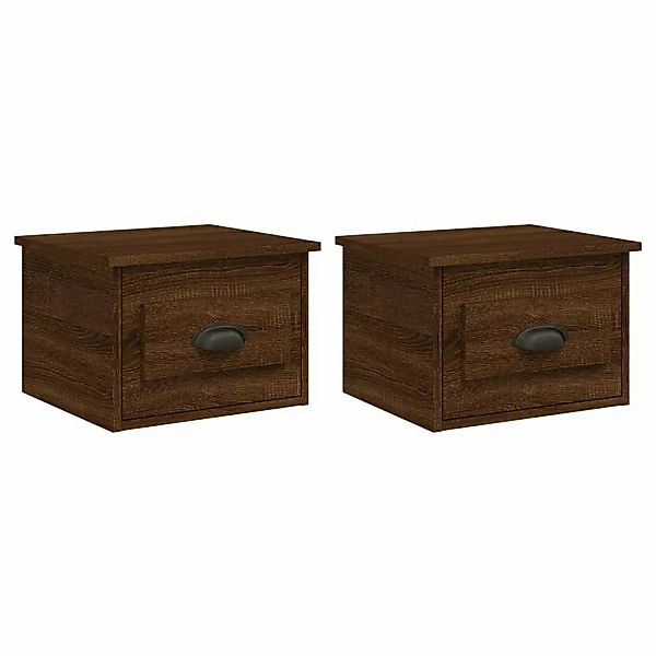vidaXL Nachttisch Wand-Nachttische 2 Stk. Braun günstig online kaufen