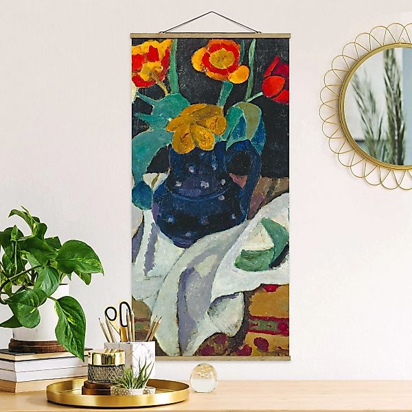 Stoffbild Blumen mit Posterleisten - Hochformat Paula Modersohn-Becker - St günstig online kaufen