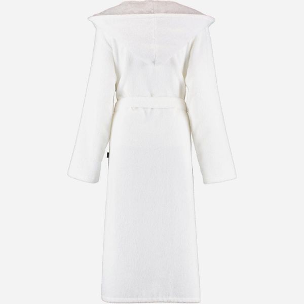 Cawö Damen Bademantel Kapuze 4345 - Farbe: weiß-silber - 607 - S günstig online kaufen