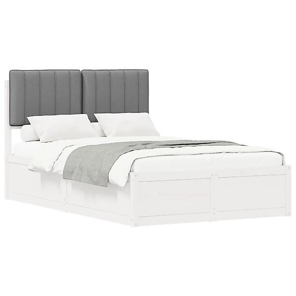 vidaXL Bettgestell mit Gepolstertem Kopfteil Hellgrau 120 x 200 cm 3405551 günstig online kaufen