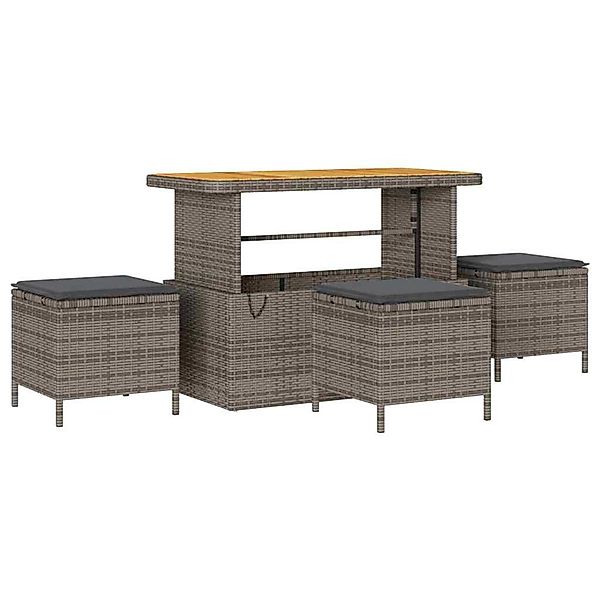 vidaXL Garten Essgruppe 4-Tlg Grau Poly Rattan 42007925 günstig online kaufen