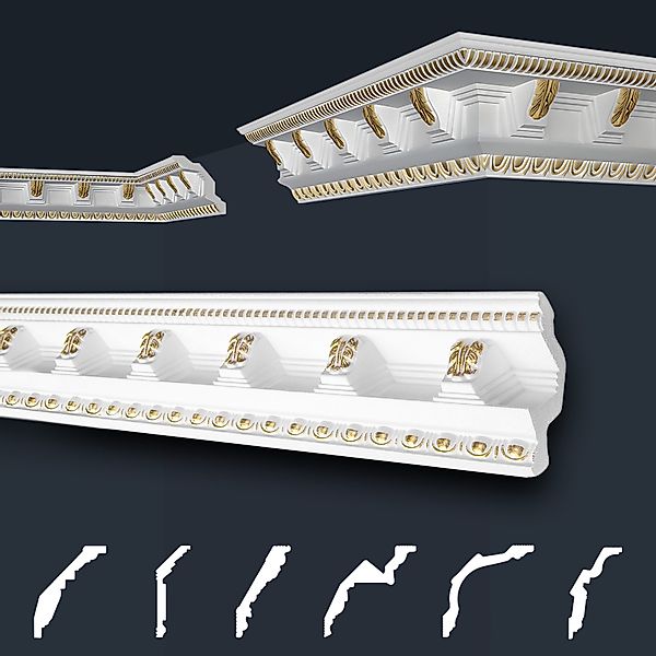 marbet design Stuckleiste B-23 gold, 2 günstig online kaufen