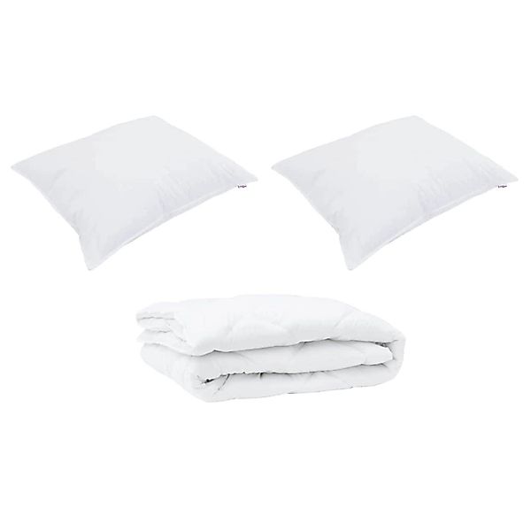 vidaXL Ganzjahresbettdecke mit Kissen 3-Tlg Weiß Mikrofaser 3377588 günstig online kaufen