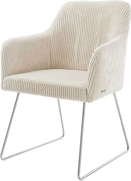 DELIFE Polsterstuhl Greg-Flex, Kufengestell Edelstahl Cord günstig online kaufen