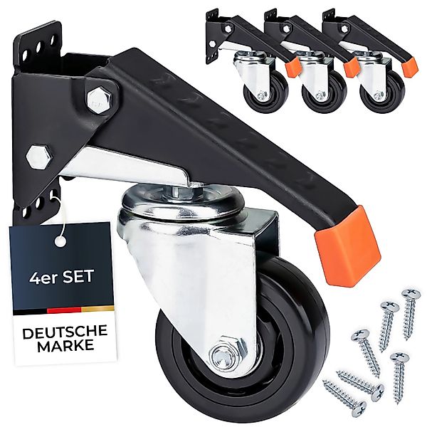 HMF 6750 Schwerlastrollen Absenkbar für Werkbank 4 Stück 76 mm bis 400 kg S günstig online kaufen