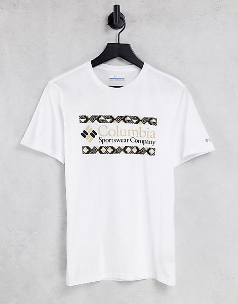 Columbia – Rapid Ridge – T-Shirt in Weiß mit Grafikprint auf dem Rücken günstig online kaufen