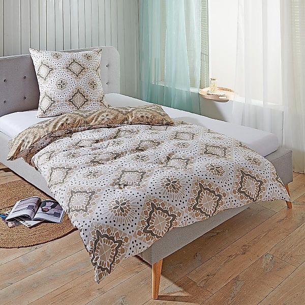 TRAUMSCHLAF Bettwäsche München beige, Mikrofaser, 3 günstig online kaufen