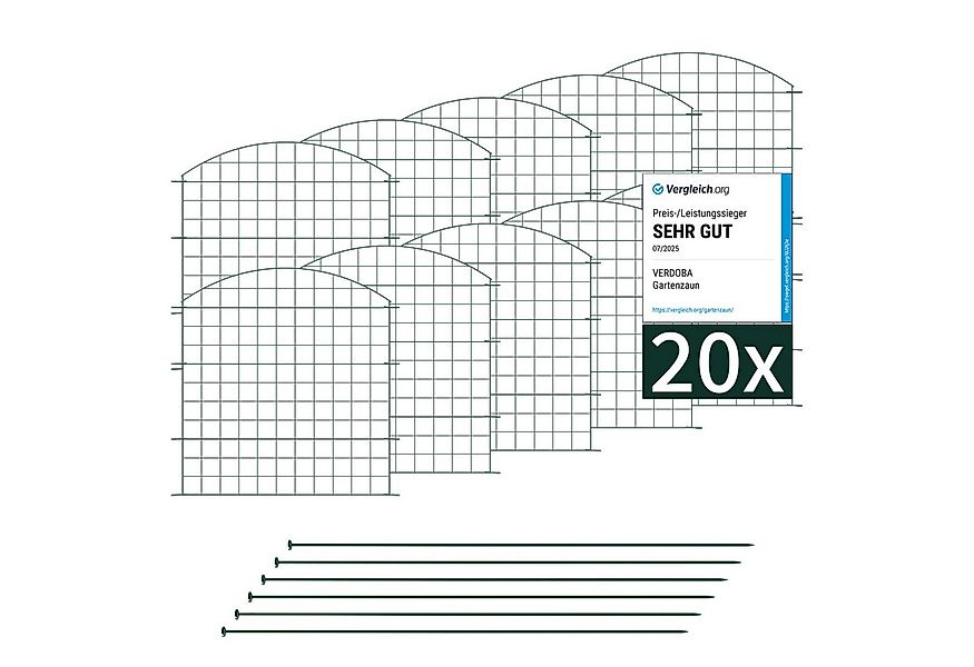 VERDOBA Zaun Teichzaun Gartenzaun Hundezaun - Metall Gitterzaun aus Zaunele günstig online kaufen