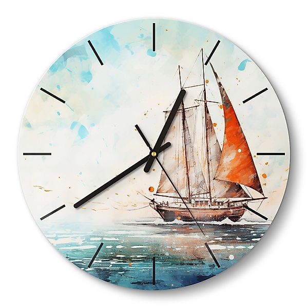 DEQORI Wanduhr 'Meeresträumerei' (Glas Glasuhr modern günstig online kaufen
