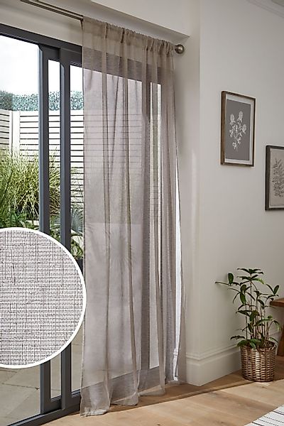 Next Gardine Transparente Voile-Schlaufenvorhänge Leinenoptik, (1 günstig online kaufen