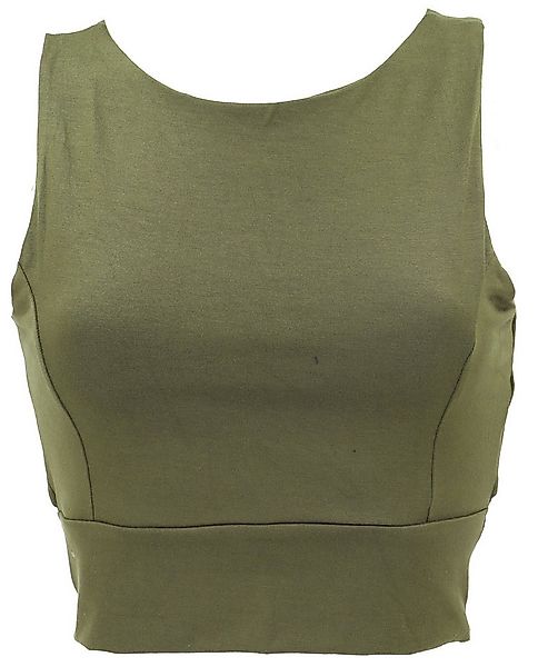 Guru-Shop T-Shirt Yogatop mit Rückenausschnitt, kurzes Top - grün alternati günstig online kaufen