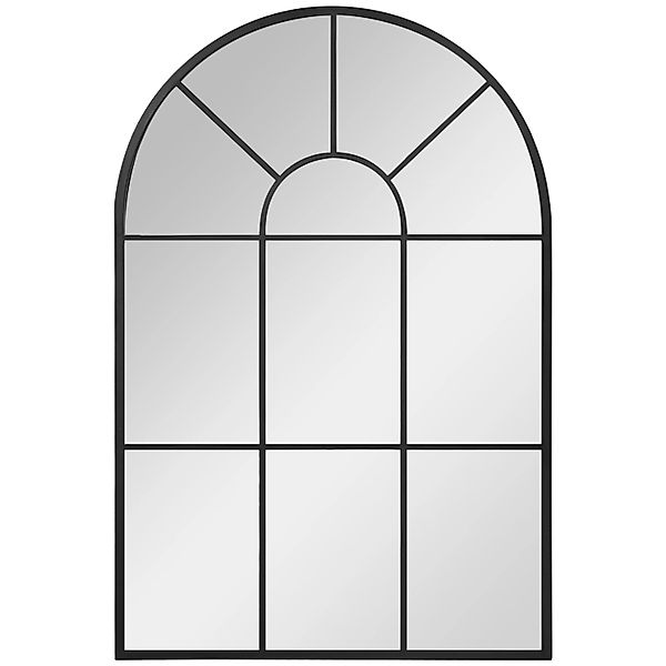HOMCOM Wandspiegel Fensterspiegel 91 x 60 cm mit Metallrahmen Schwarz günstig online kaufen