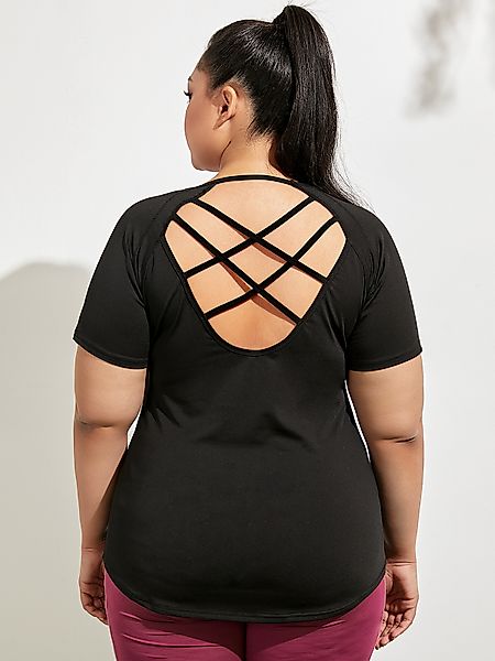 YOINS Plus Größe Criss-Cross Kurzarm T-Shirt günstig online kaufen