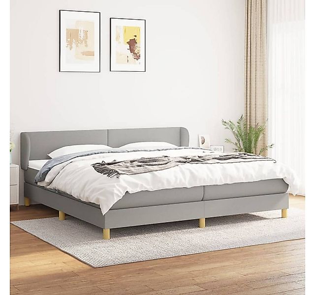 vidaXL Boxspringbett Boxspringbett mit Matratze Hellgrau 200x200 cm Stoff B günstig online kaufen