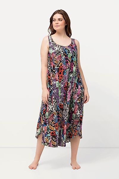 Ulla Popken Maxikleid Midikleid Mustermix Rundhals günstig online kaufen