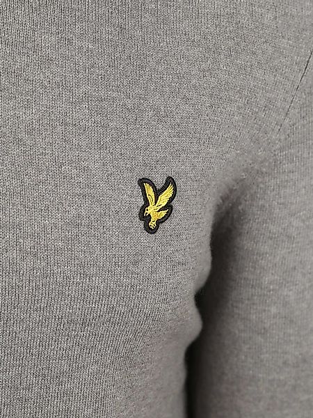Lyle & Scott Half Zip Pull Merino Wolle Grau - Größe L günstig online kaufen