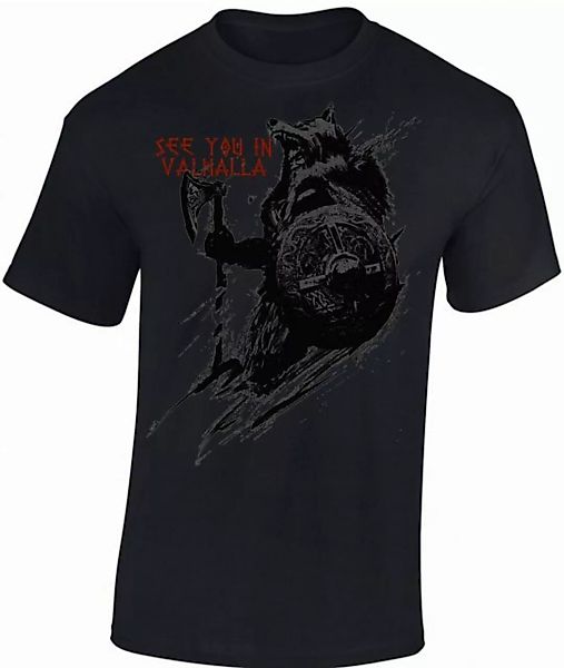 Baddery Print-Shirt Wikinger Tshirt, See you in Valhalla, Viking Shirt Männ günstig online kaufen