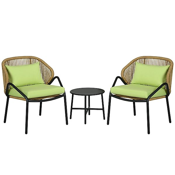 Outsunny Gartenlounge-Set Rattan Gartenmöbel-Set mit 2 günstig online kaufen