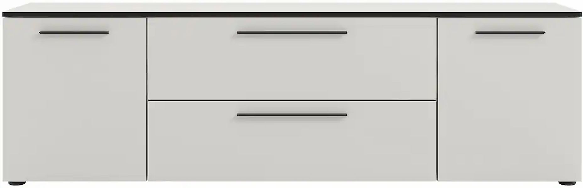 Manjana Möbel Lowboard "Lowboard mit Schwarz matten Metallgriffen" günstig online kaufen