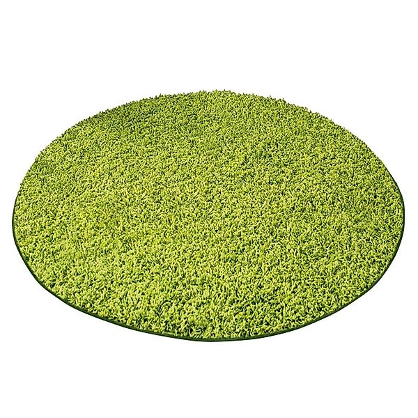 KARAT Runder Shaggy Teppich Barcelona mit Weichem Flor Modern Grün Ø 200 cm günstig online kaufen
