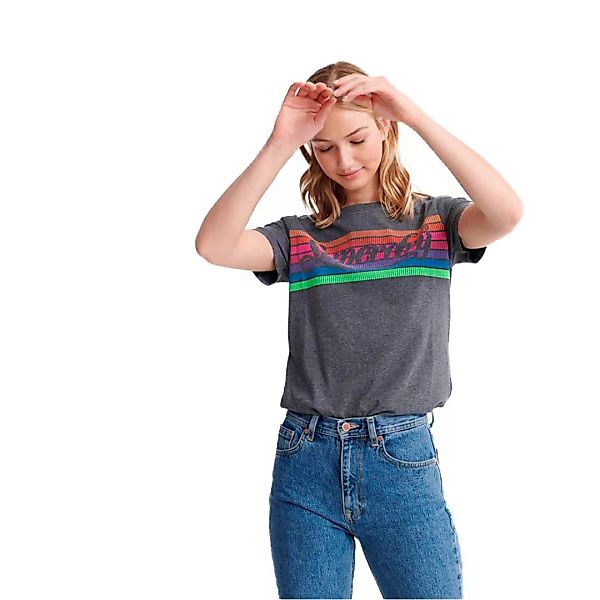 Superdry Premium Leather Rainbow Kurzärmeliges T-shirt S Charcoal Marl günstig online kaufen