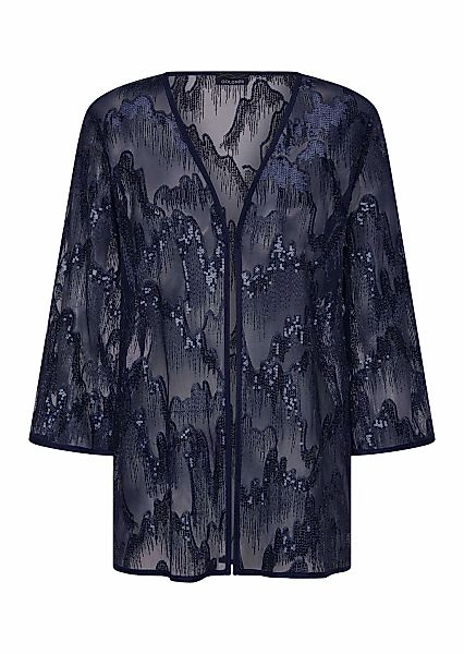 GOLDNER Satinbluse "Elegante Pailletten-Jacke, V-Ausschnitt" Pailletten günstig online kaufen