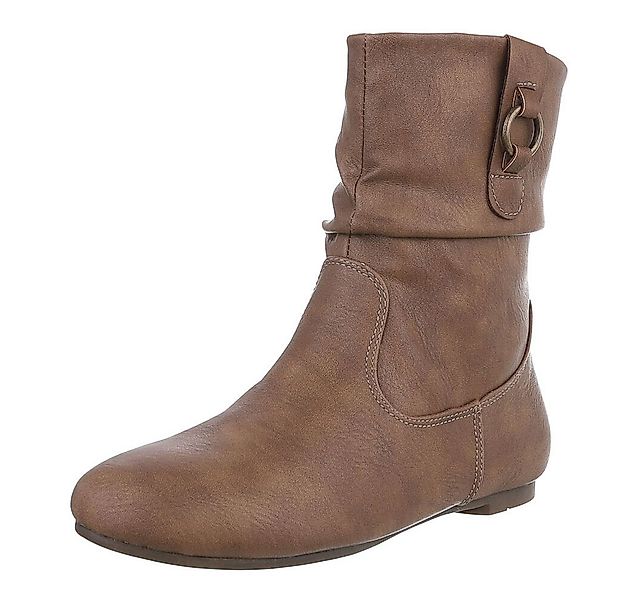 Ital-Design Damen Freizeit Stiefelette (88519466) Blockabsatz Flache Stiefe günstig online kaufen