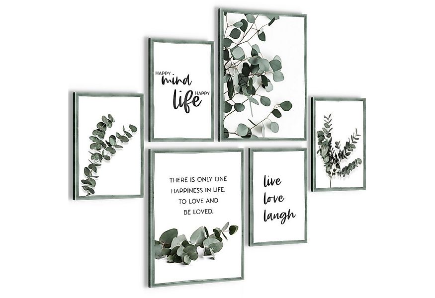 Novart Wandbild Eukalyptus Pflanze Grüne Blätter - KEIN EXTRA RAHMEN BENÖTI günstig online kaufen