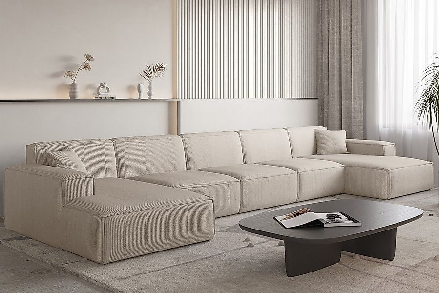 Fun Möbel Wohnlandschaft Sofa U-Form CELES PREMIUM XL in Stoff Scala, Breit günstig online kaufen