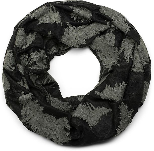 styleBREAKER Loop Loop Schal mit Feder Muster, (1-St) günstig online kaufen