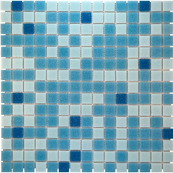 Mosaikmatte Glas Blau Mix Light 33 cm x 33 cm günstig online kaufen