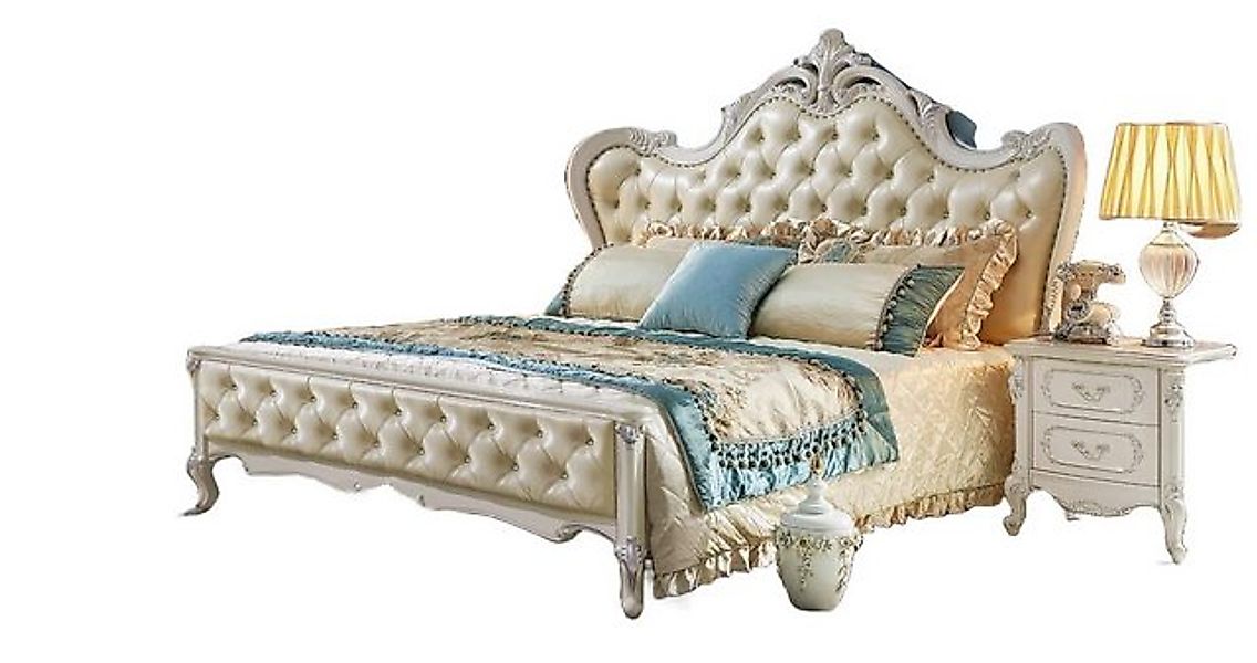 JVmoebel Bett Klassisches Barock Rokoko Echtholz Betten Doppelbett Chesterf günstig online kaufen