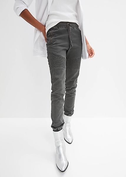 bonprix Stoffhose "Hose mit Biker-Details" Hose mit Biker-Details günstig online kaufen