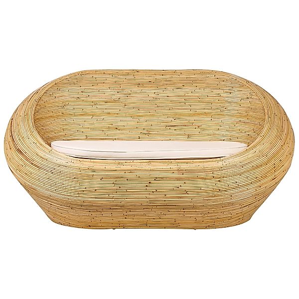 Beliani Gartensofa Naturfarben Beige 110x180x88 günstig online kaufen