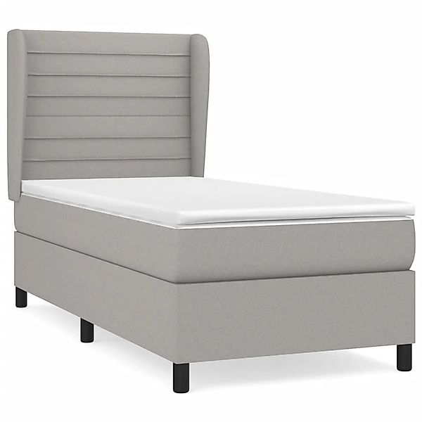 vidaXL Boxspringbett mit Matratze Hellgrau 90x200 cm Stoff1372479 günstig online kaufen