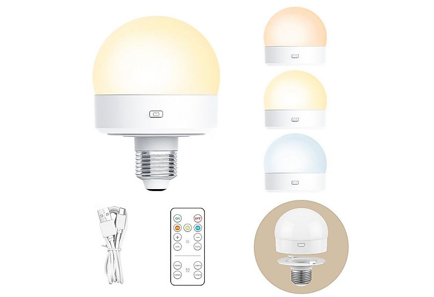 Jibenhome LED Nachtlicht USB Dimmbar LED Glühbirne, Schranklicht E27 Akku A günstig online kaufen