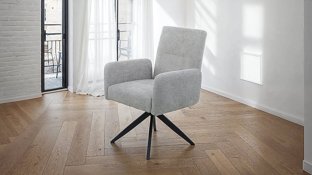Massivart® Polsterstuhl drehbar, Esszimmerstuhl, Taschenfederkern, mit Arml günstig online kaufen