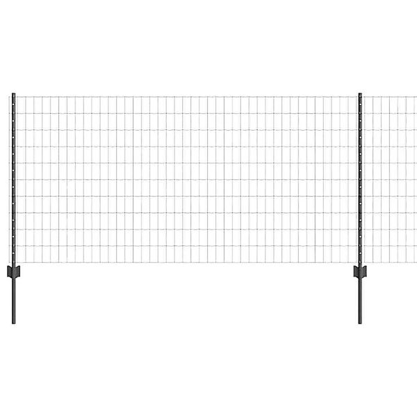 vidaXL Zaun mit Pfosten Grau 1 x 10 m Stahl und PVC 3336073 günstig online kaufen