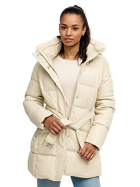 Tazzio Steppmantel F802 mit Kapuze, Lederoptik-Steppmantel mit Taillengürte günstig online kaufen