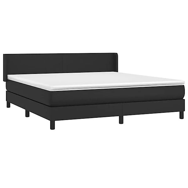 vidaXL Boxspringbett mit Matratze Schwarz 180x200 cm Kunstleder 3130673 günstig online kaufen