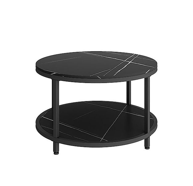 Vicco Couchtisch Ontario, Marmor/Schwarz, 80 x 80 cm Rund günstig online kaufen