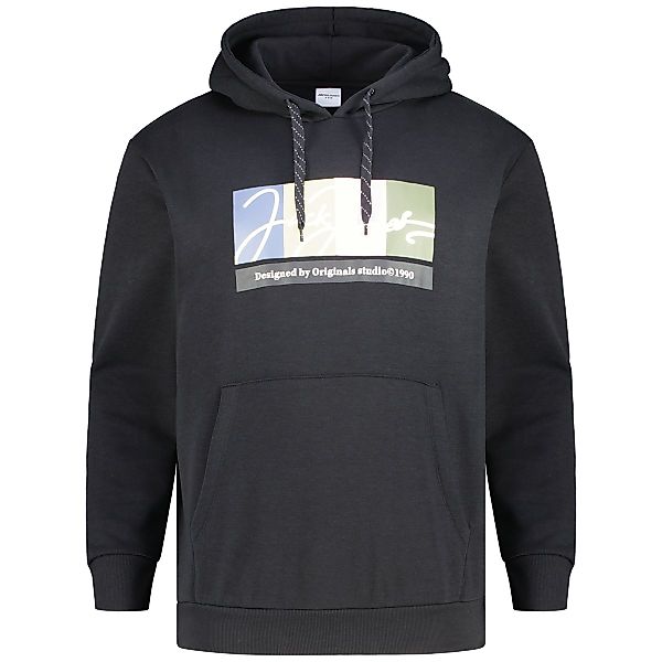 Jack&Jones Hoodie mit Label-Print Farbe schwarz Größe: 3XL günstig online kaufen