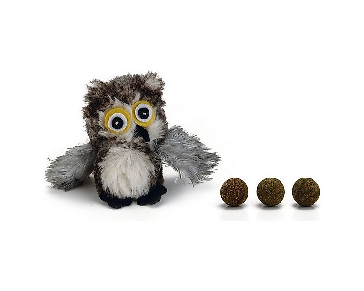 Beeztees Tierkuscheltier Katzenspielzeug Owl inkl. Katzenminze-Bälle günstig online kaufen