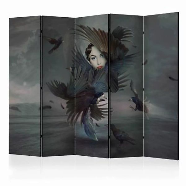 artgeist Paravent Covered in feathers II [Room Dividers] graublau Gr. 225 x günstig online kaufen
