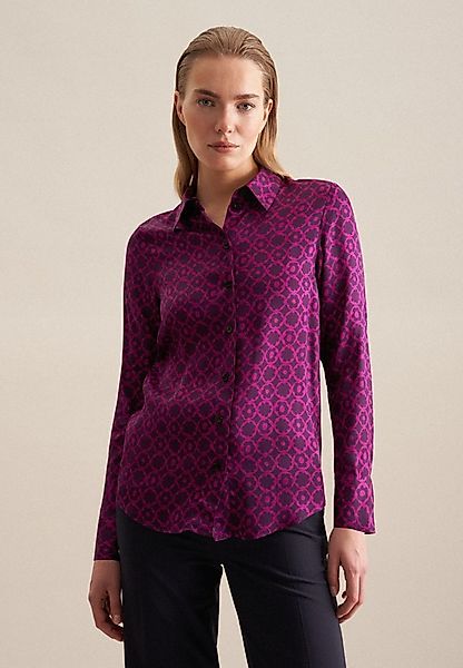 seidensticker Hemdbluse Schwarze Rose Langarm Kragen Druck günstig online kaufen