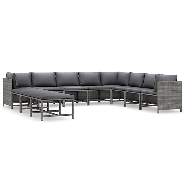 vidaXL Gartenlounge-Set 11-tlg. Garten-Lounge-Set mit Kissen günstig online kaufen