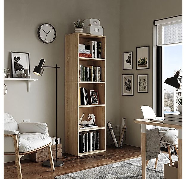 Vicco Bücherregal Bob, Sonoma, 40 x 132 cm mit 5 Fächern, 1-tlg. günstig online kaufen