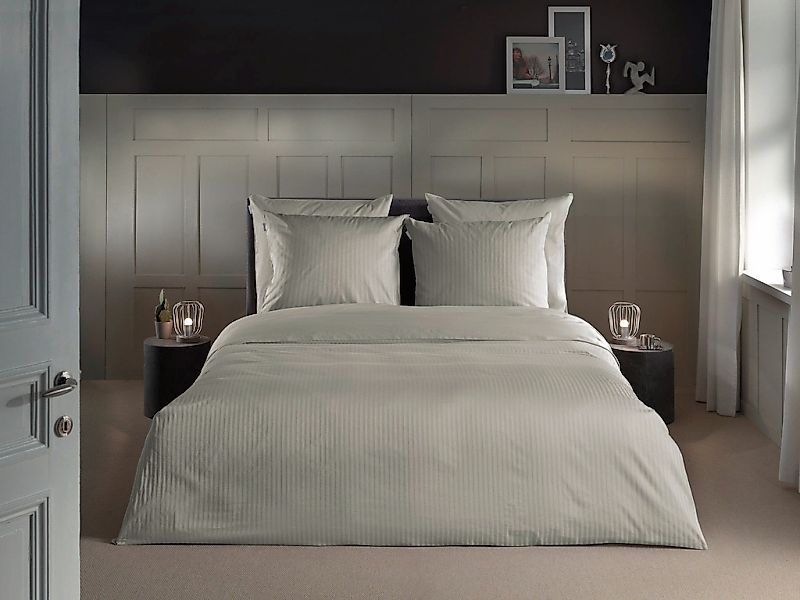 Heckett & Lane Bettwäsche "Banda" 3 tlg. hochwertiges Mako-Satin, Streifen günstig online kaufen